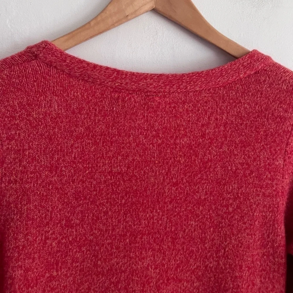 Anthropologie Moth- V Neck Asymmetrical Ruffle Long Sleeve Wool Cardigan- Medium